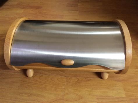 great bread boxes brushed steel|wooden bread boxes.